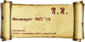Neumayer Márk névjegykártya